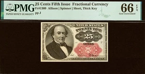 Fr. 1309, PMG 66EPQ Gem, US Fractional Currency, Fifth Issue 25c Walker - Picture 1 of 4