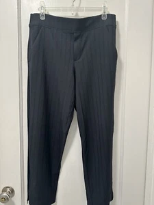 NEW ATHLETA Brooklyn Ankle Pant 10P Petite Black Tonal Stripe EXCELLENT! - Picture 1 of 6