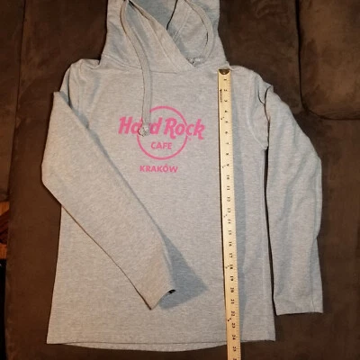 RARO HARD ROCK CAFÉ CRACOVIA POLONIA MUJER JERSEY SUDADERA CON CAPUCHA GRANDE Foto 1 de 4