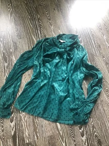 Schluppen Bluse 36 Topshop grün Satin - Bild 1 von 2