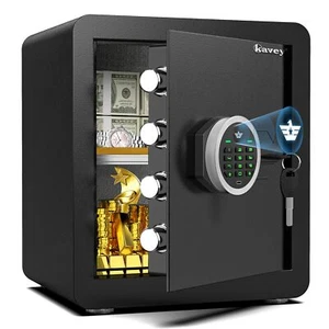 Kavey [2024 NEW] 1.7 Cub Safe Box, Home Safe with Digital Keypad and Dual Alarm  - Picture 1 of 9