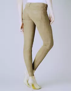 Neu mit Etikett $ 750 True Religion Casey Skinny khaki Wildleder Lamm Leder Jeans Hose 26 NEU - Bild 1 von 12