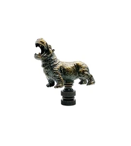 Lampenfinish-HIPPOPOTAMUS-gealterte Messingoberfläche, hochdetaillierter Metallguss- - Bild 1 von 7