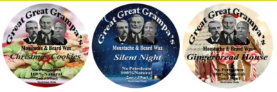 Holiday 3 Pack - WHITE Moustache & Beard Wax - 3 Scents - 3 holds - Image 1 of 4