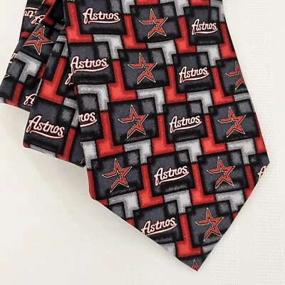 Corbata de béisbol MLB HOUSTON ASTRO'S para hombre 57" logotipo nueva sin etiqueta alas de águila de seda Foto 1 de 4