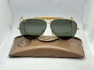 Vintage B&L Bausch & Lomb Ray-Ban Tru-Green 12KGP Arista Aviator Sunglasses - Picture 1 of 21