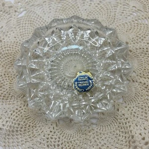 Cenicero italiano vintage con punta de diamante corte de cristal plato de baratija  - Imagen 1 de 7