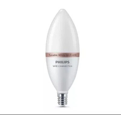 Philips Tunable White B12 LED 40W Equivalent Dimmable Smart Wi-Fi Wiz Connected - Image 1 of 3