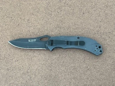 5.11 TACTICAL ALPHA Pocket Knife 51127 Linerlock plain Edge Blade 1214 - Great - Image 1 of 3