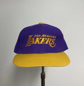 Vintage NBA Los Angeles Lakers Motion Wool Purple Gold Headmaster SnapBack Hat - Picture 1 of 4