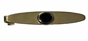 Black Enamel Inlay Tie Clip  - Picture 1 of 2