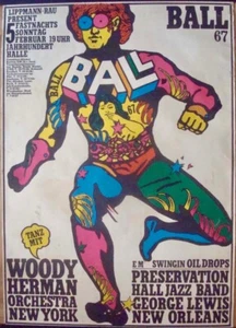 JAZZ BALL FESTIVAL 1967 German A0 concert poster GUNTHER KIESER - Picture 1 of 7