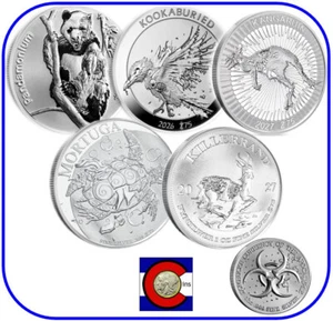 Zombucks World: Pandamonium-Killerrand (5) 1oz 0.999 Silver Rounds Set - Picture 1 of 7