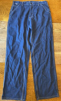 Calça jeans Carharrt FRB13-DNM masculina 36 X 34 resistente a chamas perna reta - Imagem 1 de 4