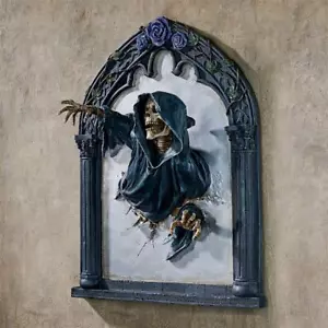 Angel of Death Mirror Portal to the Underworld Grim Reaper Skeleton Wall Frieze - Picture 1 of 10