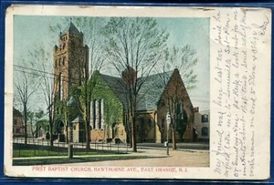 First Baptist Church Hawthorne Avenue East Orange New Jersey nj postcard - Picture 1 of 2
