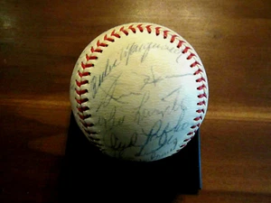RUBE MARQUARD JOE DIMAGGIO HOF 27 X SIGNED AUTO NEW YORK OLD TIMERS BALL JSA LOA - Picture 1 of 10