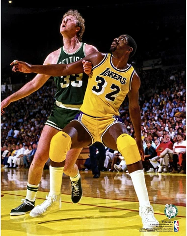 Larry Bird Boston Celtics Unsigned vs. Magic Johnson Photograph Cover