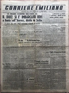Duce sull'Aurora diretto in Sicilia giornale originale 10 agosto 1937 - Foto 1 di 4