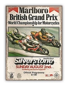 Motorcycle Racing Metal Garage Sign Marlboro British Grand Prix Silverstone - Picture 1 of 2