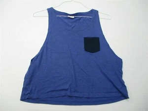 VICTORIA'S SECRET PINK Tank Top Women's Size S Active Cotton Blue Pocket Scoop - Picture 1 of 6