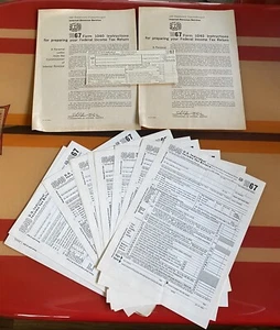 VTG 1967 1040 IRS Tax Forms, Instructions 1040A Unused Accounting Ephemera - Picture 1 of 8