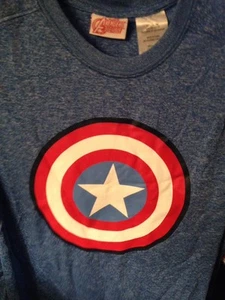 AVENGERS AGE OF ULTRON CAPTIAN AMERICA BLUE BOYS XXL 18 SLEEVELESS SHIRT - Picture 1 of 5
