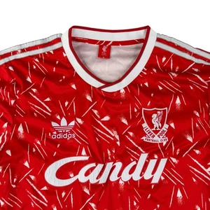 Camiseta de fútbol Liverpool 1989 1990 Candy reedición talla L grande - Imagen 1 de 9