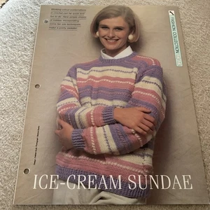 VINTAGE CREATIVE NEEDLES PATTERN - ICE CREAM SUNDAE CROCHET PATTERN IN DK Yarn - Picture 1 of 5