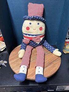 Stofftier rot weiß blau patriotisch Uncle Sam Humpty Dumpty, 25,5 groß - Bild 1 von 7
