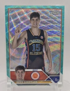 2023 Topps Chrome All American - Reed Sheppard #70 Aqua Wave Refractor /199 (RC) - Picture 1 of 2