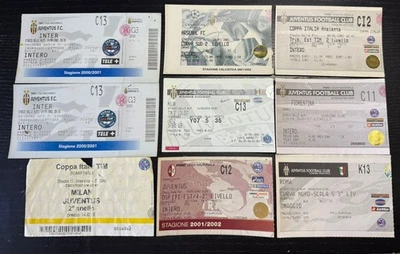 10 biglietti Juventus dal 2001 al 2004 di cui uno firmato autografo Trezeguet - Immagine 1 di 2