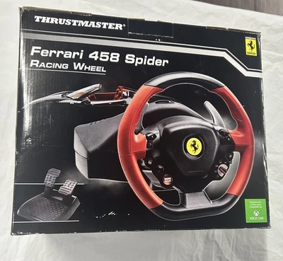 Thrustmaster Ferrari 458 Spider Racing Steering Wheel & Pedals for Xbox One NRFB - Image 1 of 4
