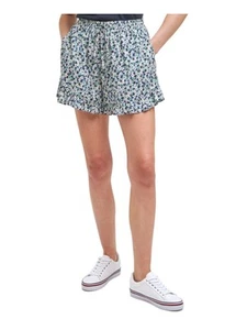 TOMMY JEANS Womens Blue Elastic Drawstring Waist Pull-on High Waist Shorts S - Picture 1 of 2