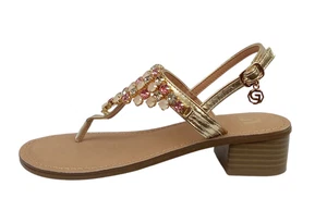 GOLD & GOLD GL786 SANDALI SCARPE DONNA INFRADITO PIETRE FIBBIA PINK ROSA - Picture 1 of 1