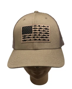 Cappello a rete Columbia PFG Performance Fishing Gear taglia L/XL Flex-Fit bandiera pesce marrone - Foto 1 di 9