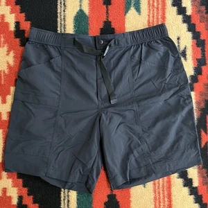 Eddie Bauer Men's Ripstop Tech Belted Pull On Shorts Large Black UPF 50 Hike NWT - Picture 1 of 10