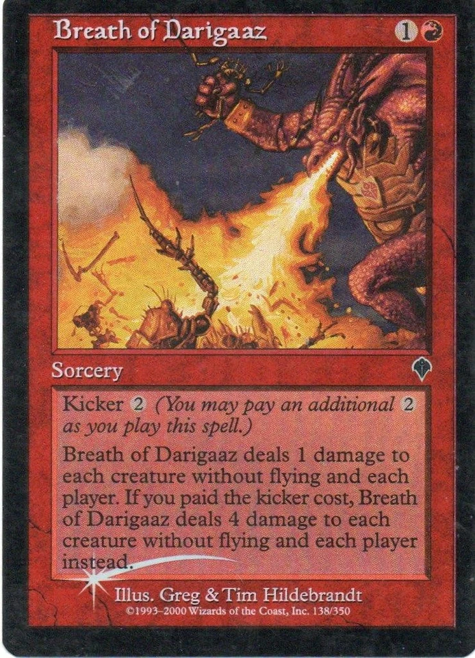 MTG: Invasion: Foil Breath of Darigaaz: Lightly Played Condition - Image 1 of 1