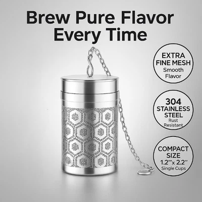 Infusor de té extra pequeño colador de malla fina de acero inoxidable para té de hojas sueltas Foto 1 de 4