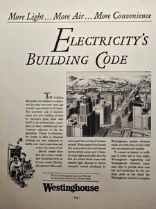 Westinghouse City Electricity Building Code Light Air Convenience Print Ad 1930 - Picture 1 of 4