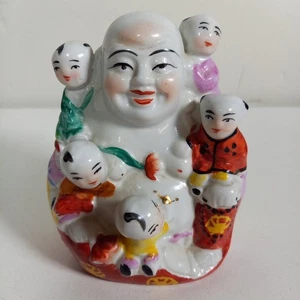 Vintage Chinese Famille Rose Porcelain Figure With 5 Children - Picture 1 of 5
