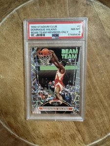1992 STADIUM CLUB BEAM TEAM MEMBERS ONLY #2 DOMINIQUE WILKINS HAWKS PSA 8 RARE - Picture 1 of 2