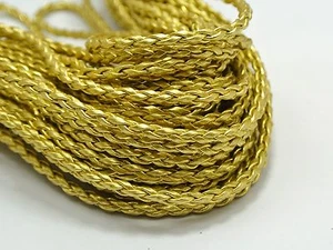 32.8 Feet Gold BOLO Braided Faux Leather String Jewelry Cord 3mm - Picture 1 of 5
