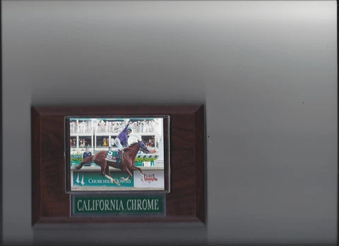 CALIFORNIA CHROME PLAQUE HORSE RACING TURF JOCKEY KENTUCKY DERBY Cover
