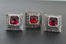 Armenian Spirit Earrings Ring red topaz women Sterling silver 925 Artisan NEW
