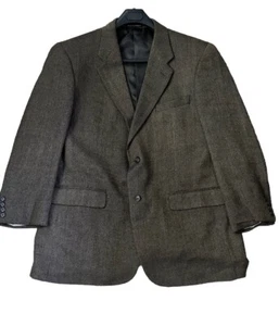 Alan Flusser Blazer Sport Coat Mens 44R Dark Brown Tweed Lambswool Cashmere - Picture 1 of 9