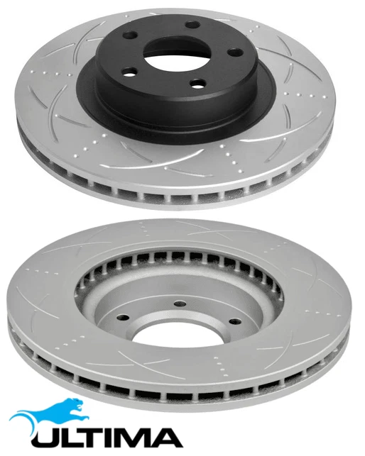 FRONT SLOTTED DISC BRAKE ROTORS FOR HOLDEN COMMODORE VE VF ALLOYTEC LWR 3.6L V6 - Image 1 of 1