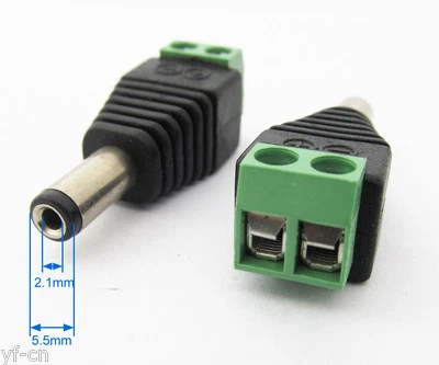 20pcs 5.5x2.1mm 2.1mm CCTV DC Power Male Free Solder Terminal Screw Connector - Image 1 of 4