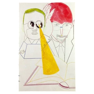 Eduardo Arroyo Ulysses Illustrated Bookplate Art Print 7.75 x 12.5” James Joyce - Bild 1 von 1