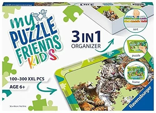 Ravensburger- Accessori Bambino 3 in 1 Organizer, Verde e Giallo, Colore, 13265  - Immagine 1 di 1